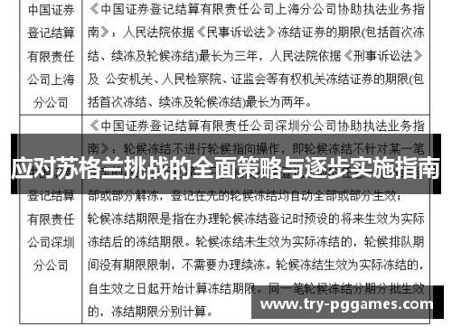 应对苏格兰挑战的全面策略与逐步实施指南